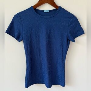 J. McLaughlin Women's‎ Geometric Embossed Short Sleeve Catalina Cloth Top Sz XS